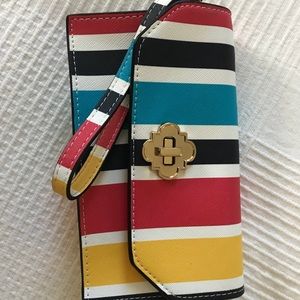 Crown & Ivy leather striped wallet